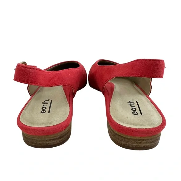 Earth Uptown Ursula Slingback Spicy Red Soft Suede Closed Toe Shoes Size 8M - Picture 9 of 16